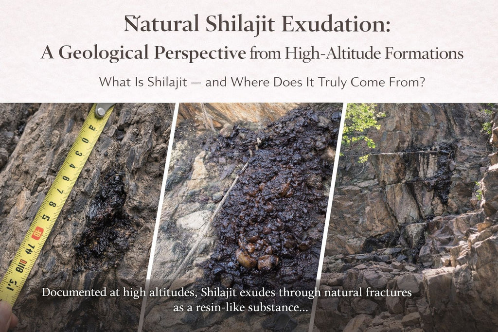 Natural Shilajit Exudation: A Geological Perspective from High-Altitude Formations