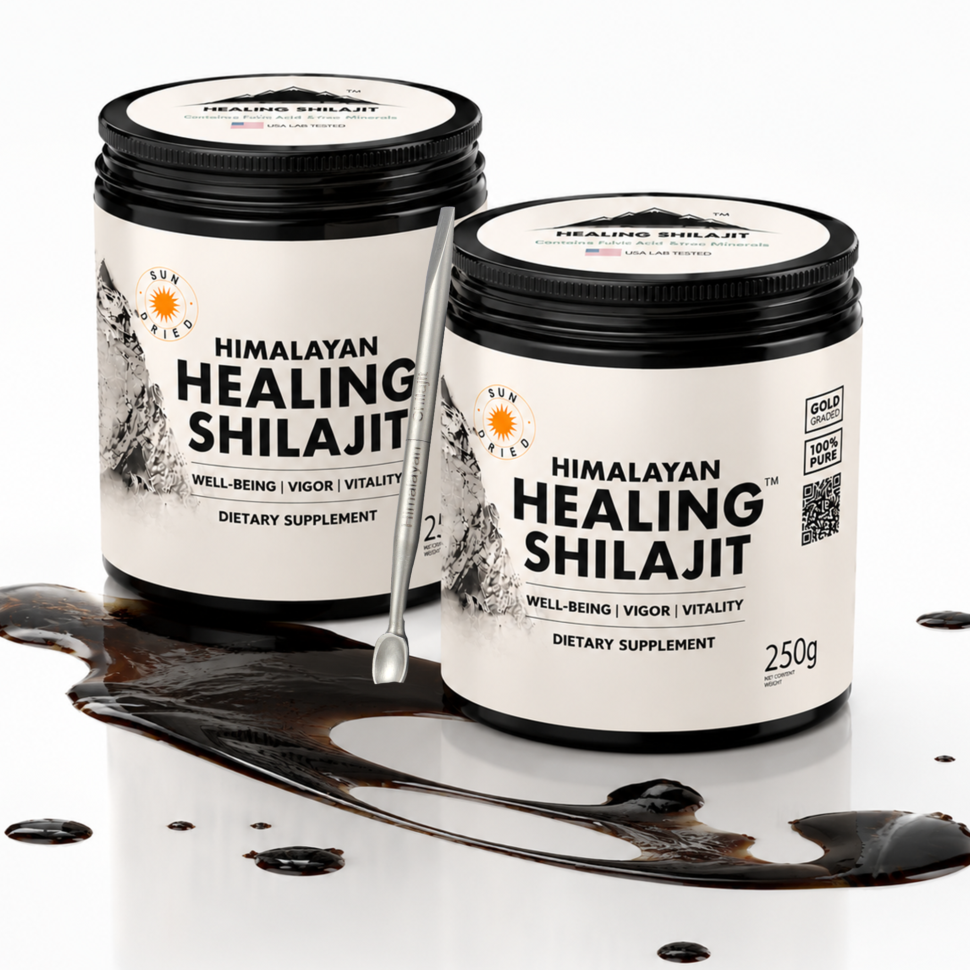Healing Shilajit™ Gold Grade Resin 500g – Authentic Himalayan Shilajit Resin