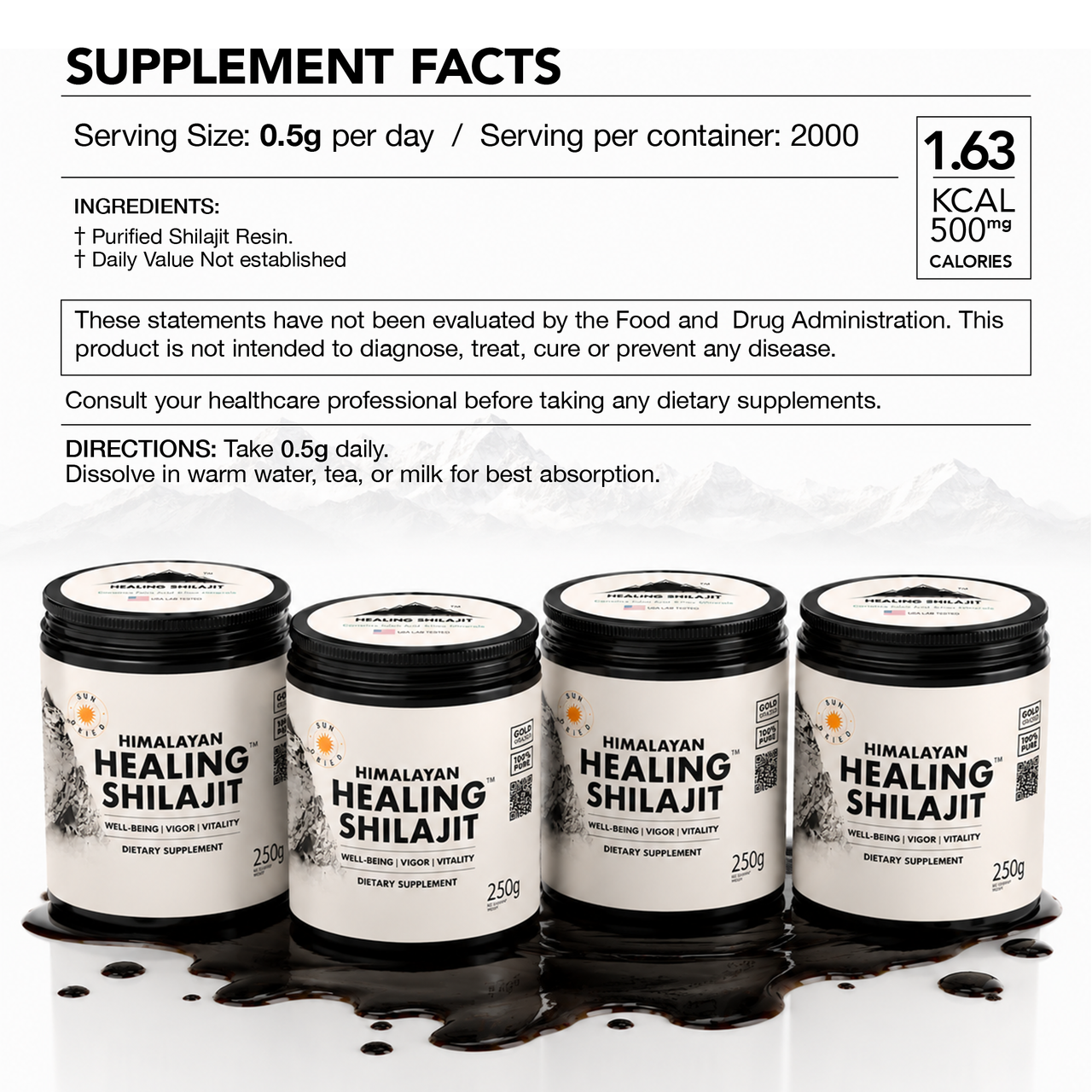 Healing Shilajit™ Gold Grade Resin - Authentic Himalayan Shilajit Resin