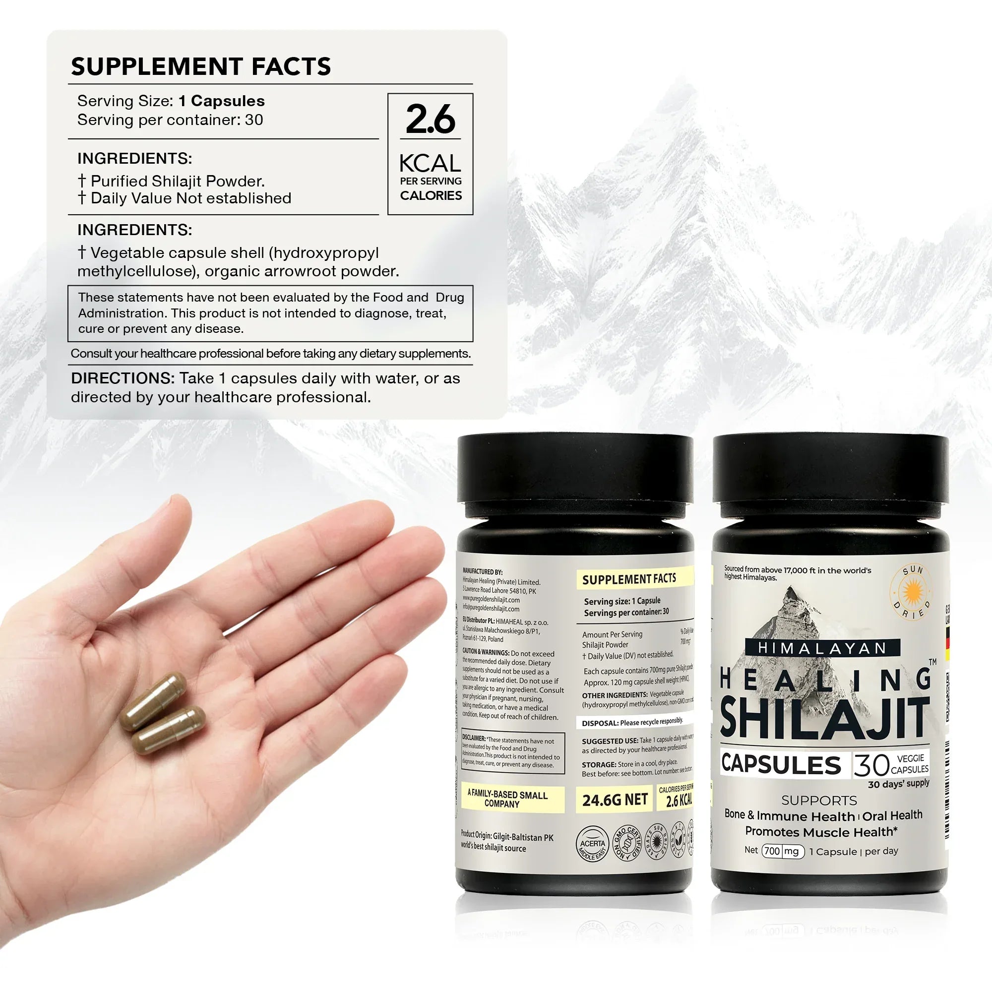 Healing Shilajit™ Freeze-Dried Shilajit Capsules 700mg