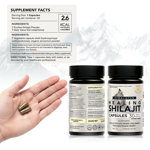 Healing Shilajit™ Freeze-Dried Shilajit Capsules 700mg