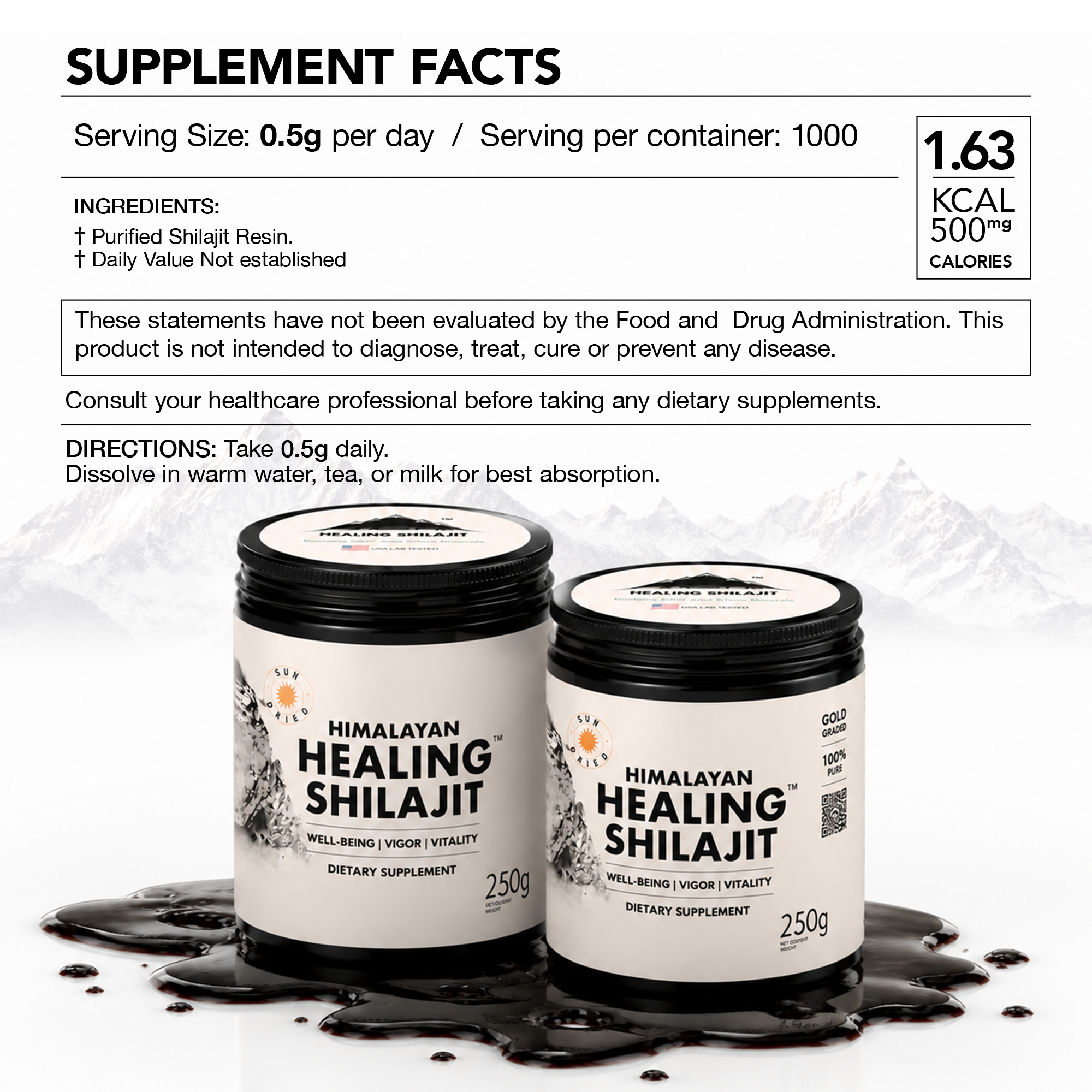 Healing Shilajit™ Gold Grade Resin - Authentic Himalayan Shilajit Resin