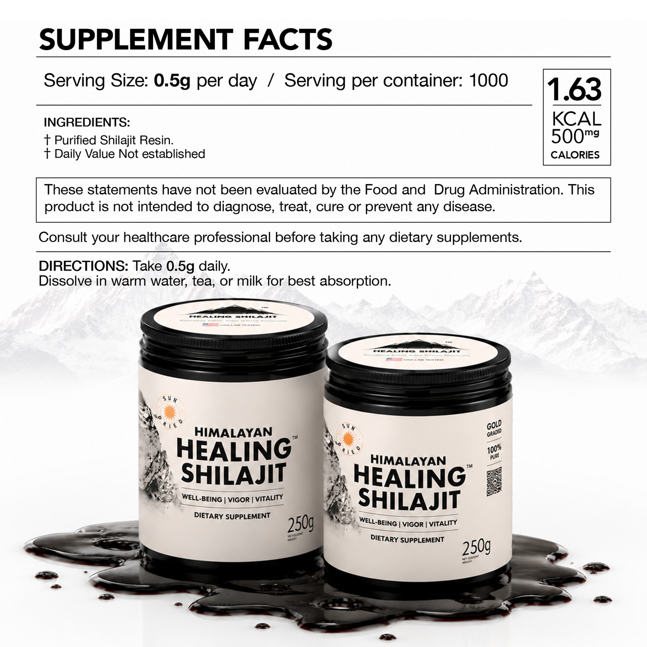 Healing Shilajit™ Gold Grade Resin - Authentic Himalayan Shilajit Resin
