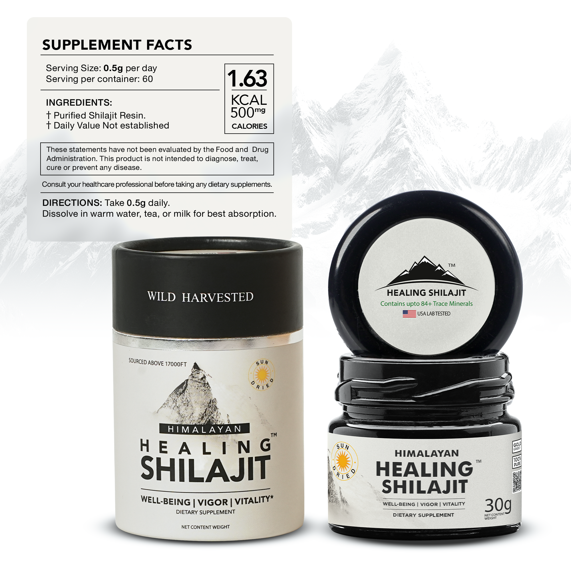 Healing Shilajit™ Gold Grade Resin - Authentic Himalayan Shilajit Resin