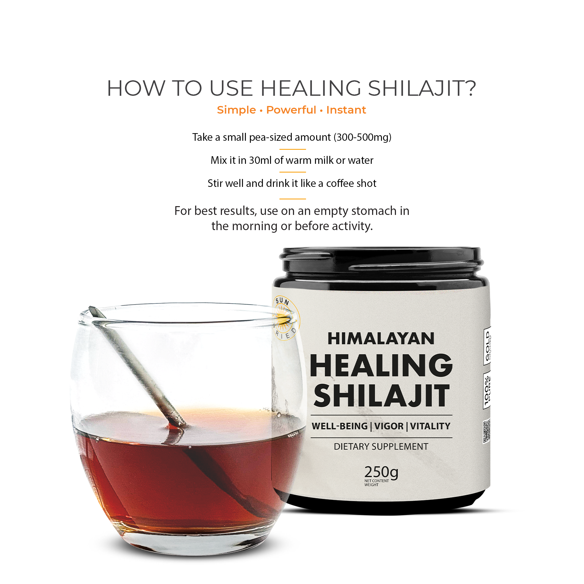 250g Shilajit Resin | 500 Servings Healing Shilajit