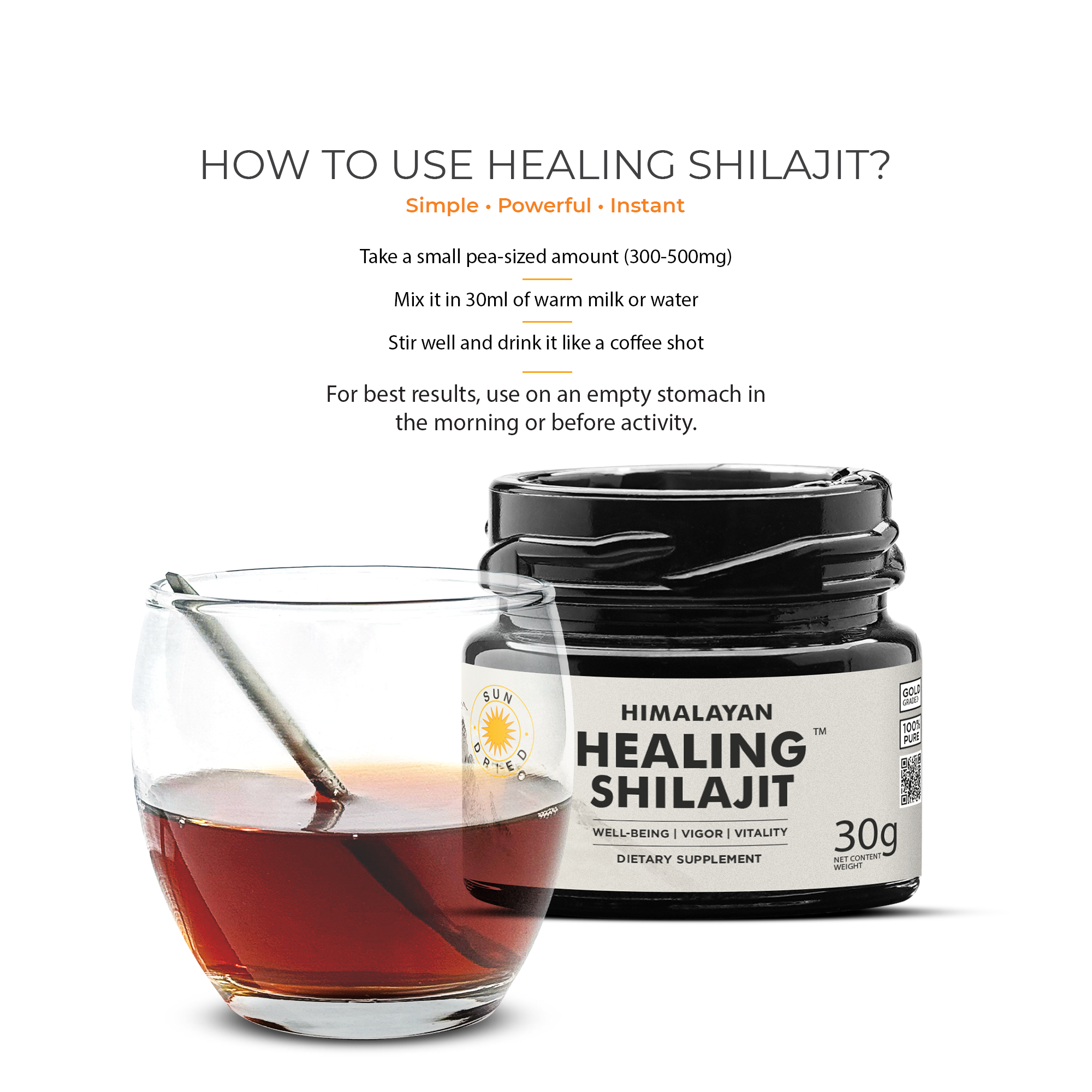 30g Shiljait Resin | 60 Servings