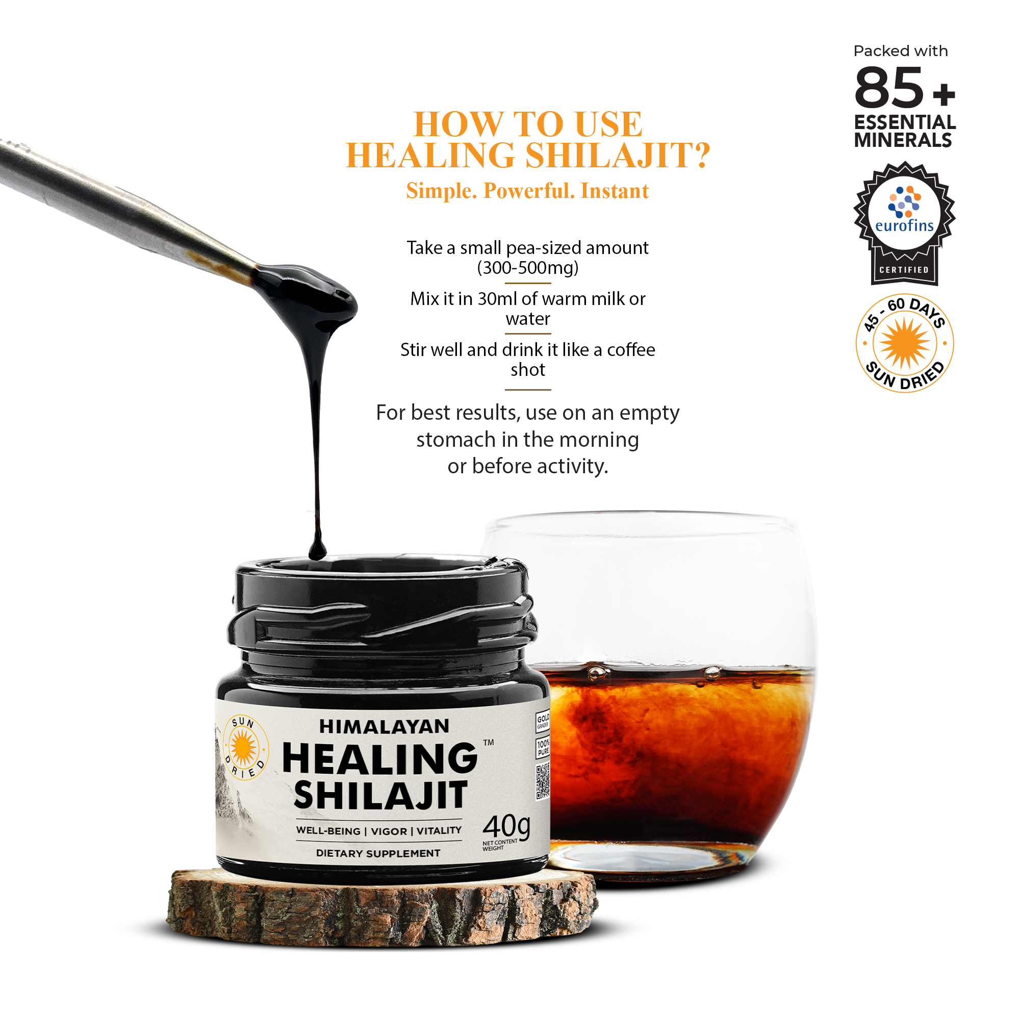 Healing Shilajit™ Gold Grade Resin 40g Authentic Himalayan Shilajit Resin