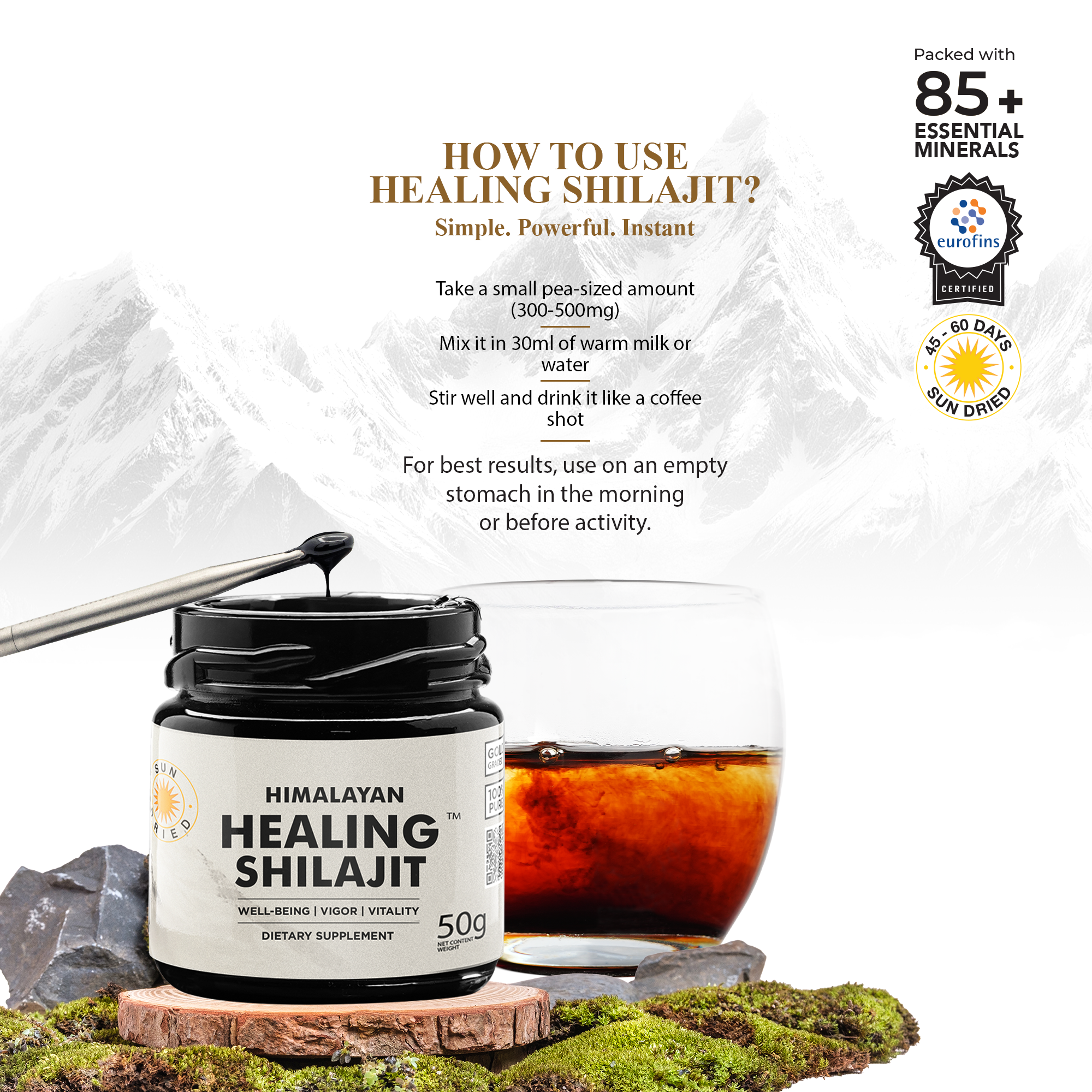 Healing Shilajit™ Gold Grade Resin 100g Authentic Himalayan Shilajit Resin