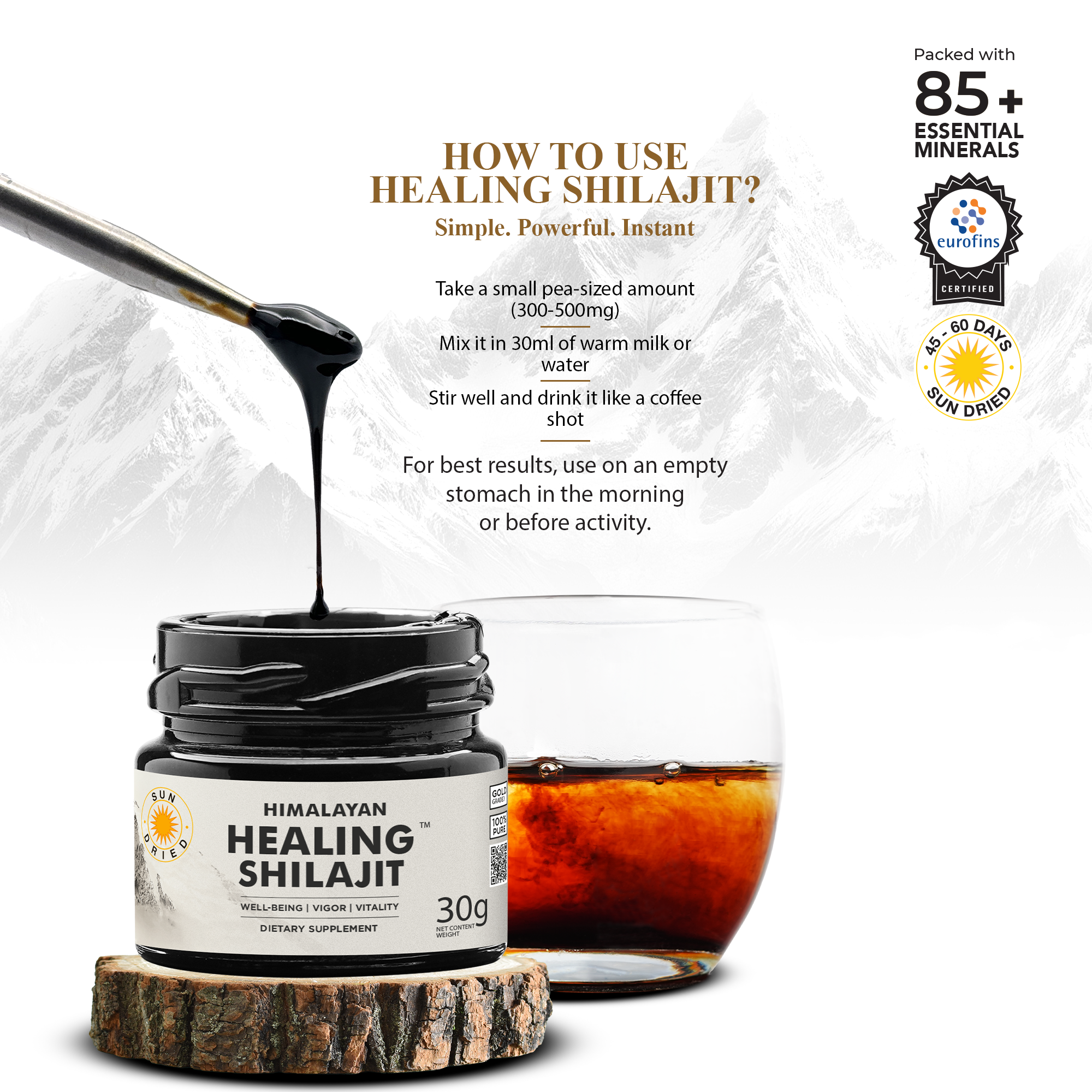 Healing Shilajit™ Gold Grade Resin - Authentic Himalayan Shilajit Resin
