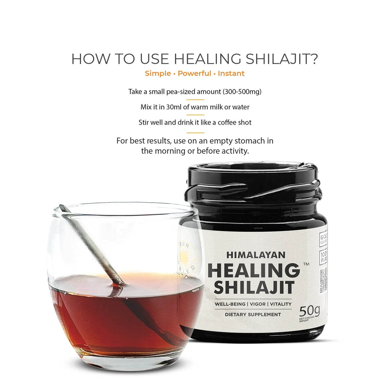 Healing Shilajit™ Gold Grade Resin 50g Himalayan Shilajit Resin