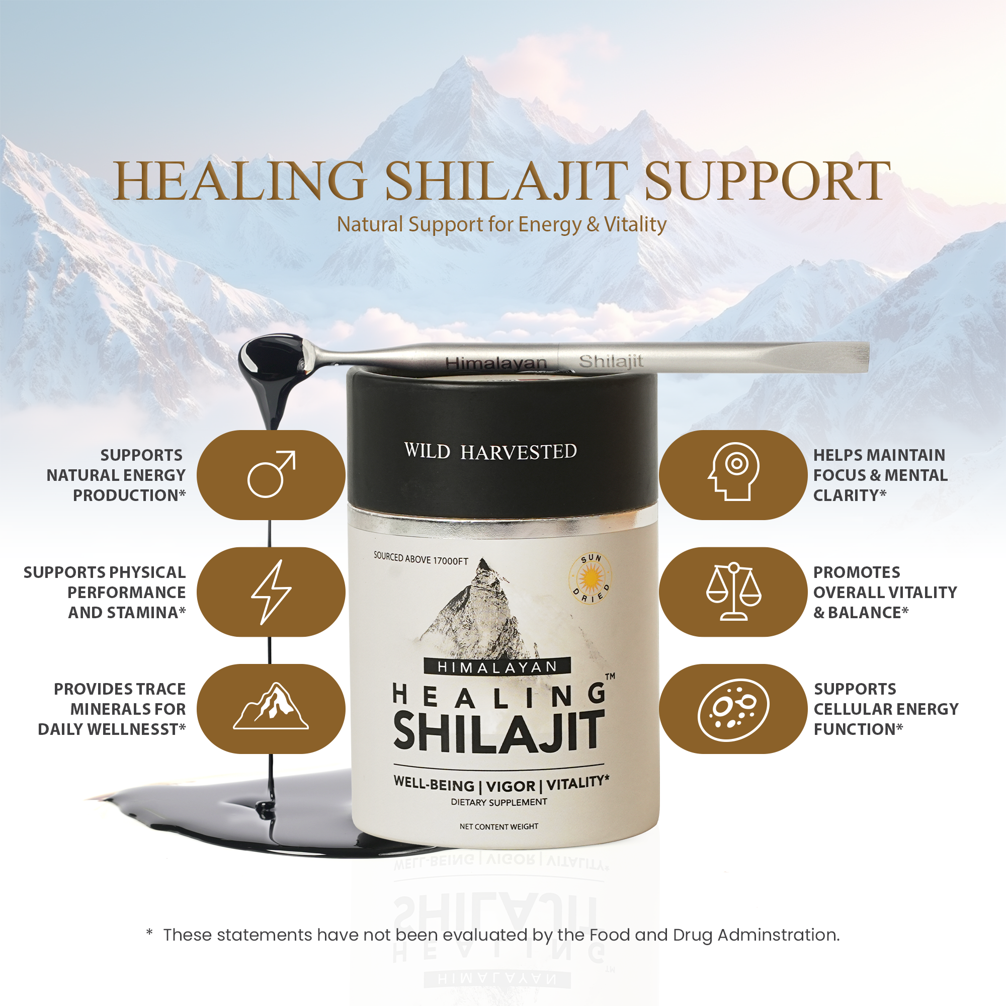 Healing Shilajit™ Gold Grade Resin 30g Authentic Himalayan Shilajit Resin