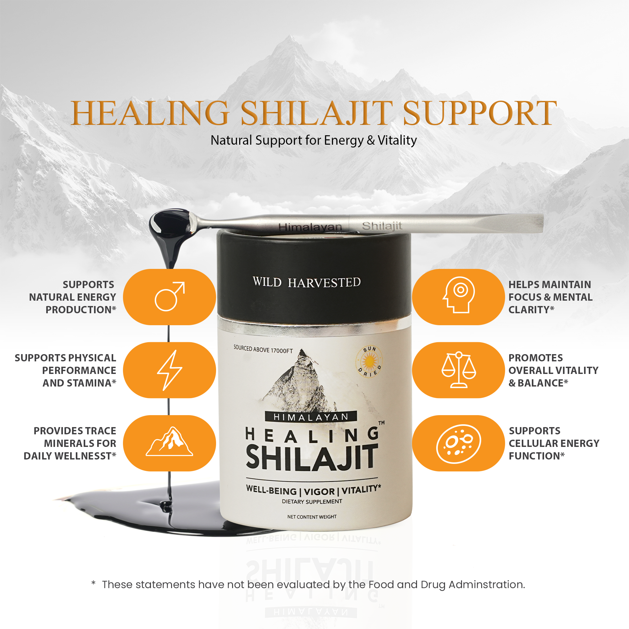 Healing Shilajit™ Gold Grade Resin 40g Authentic Himalayan Shilajit Resin