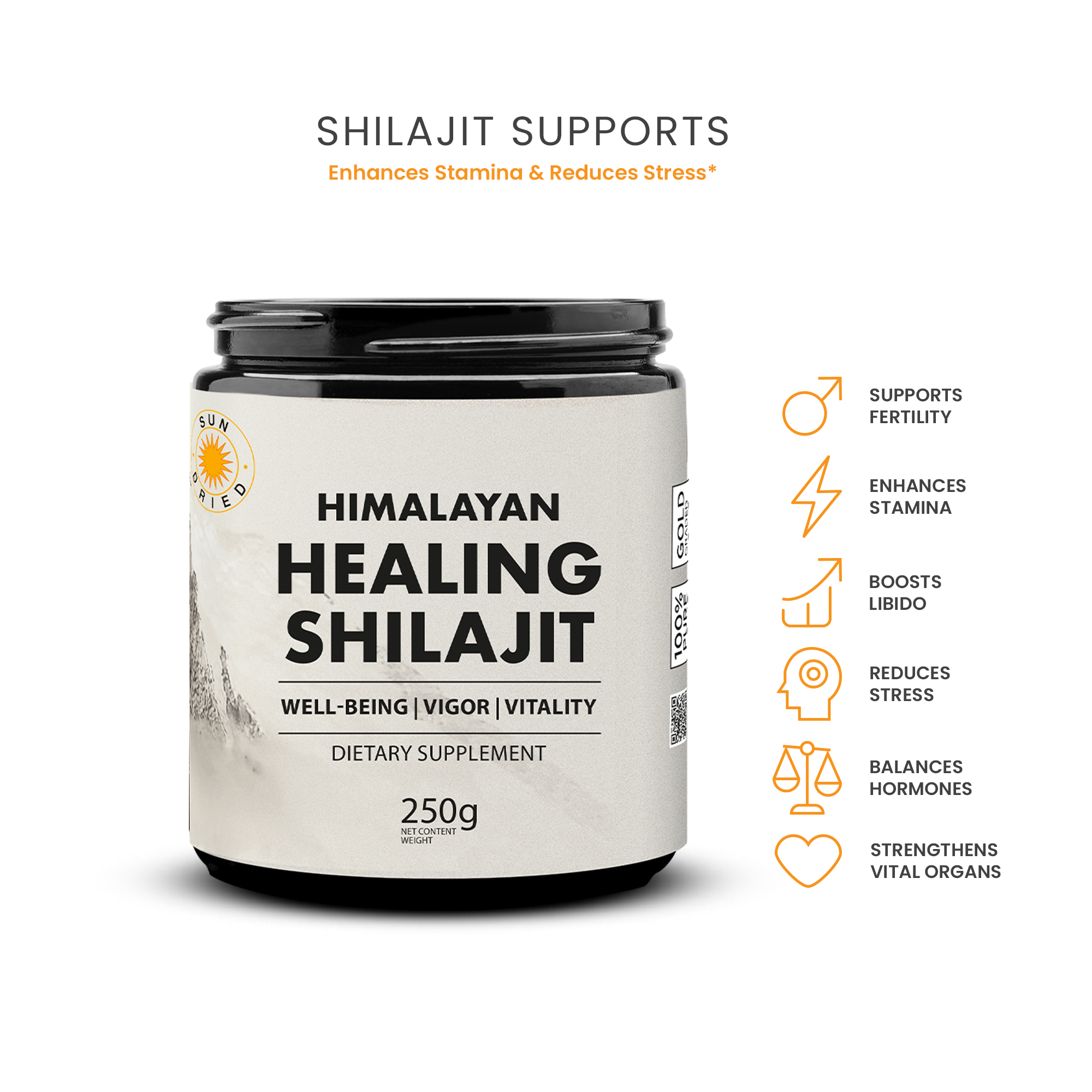Healing Shilajit™ Gold Grade Resin 500g – Authentic Himalayan Shilajit Resin Healing Shilajit