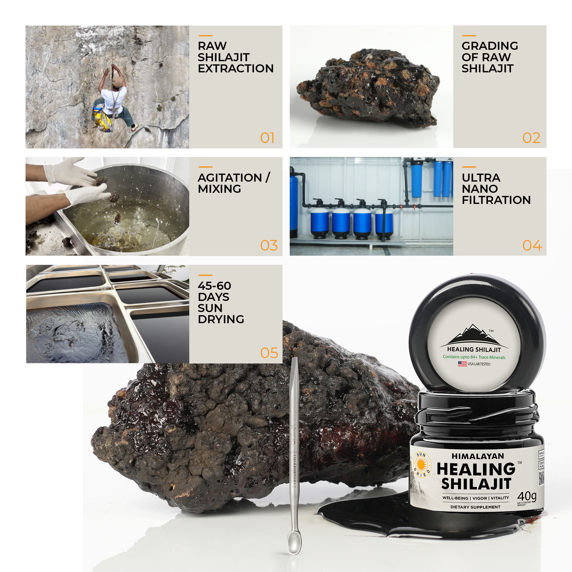 Healing Shilajit™ Gold Grade Resin 80g Authentic Himalayan Shilajit Resin