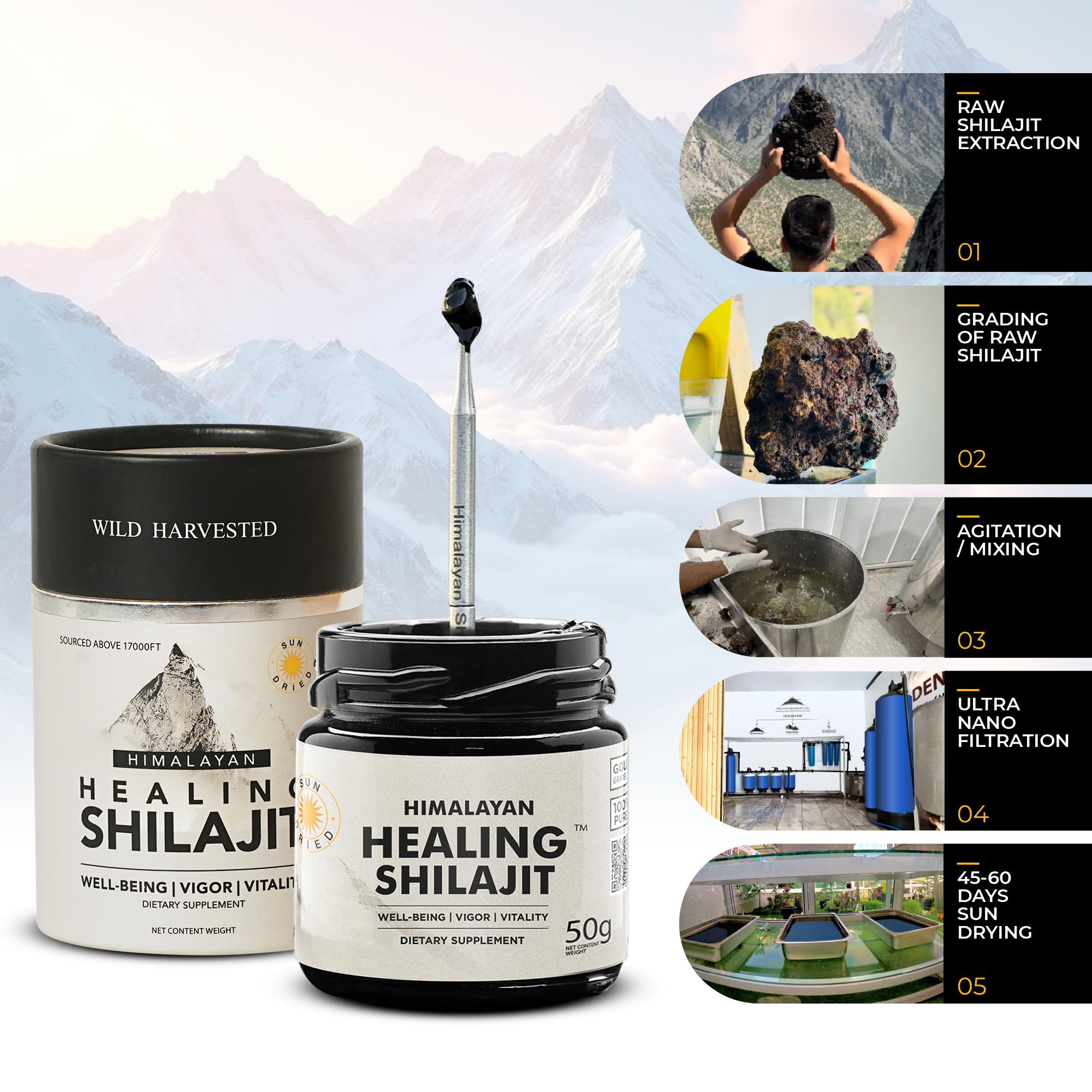 Healing Shilajit™ Gold Grade Resin 100g Authentic Himalayan Shilajit Resin