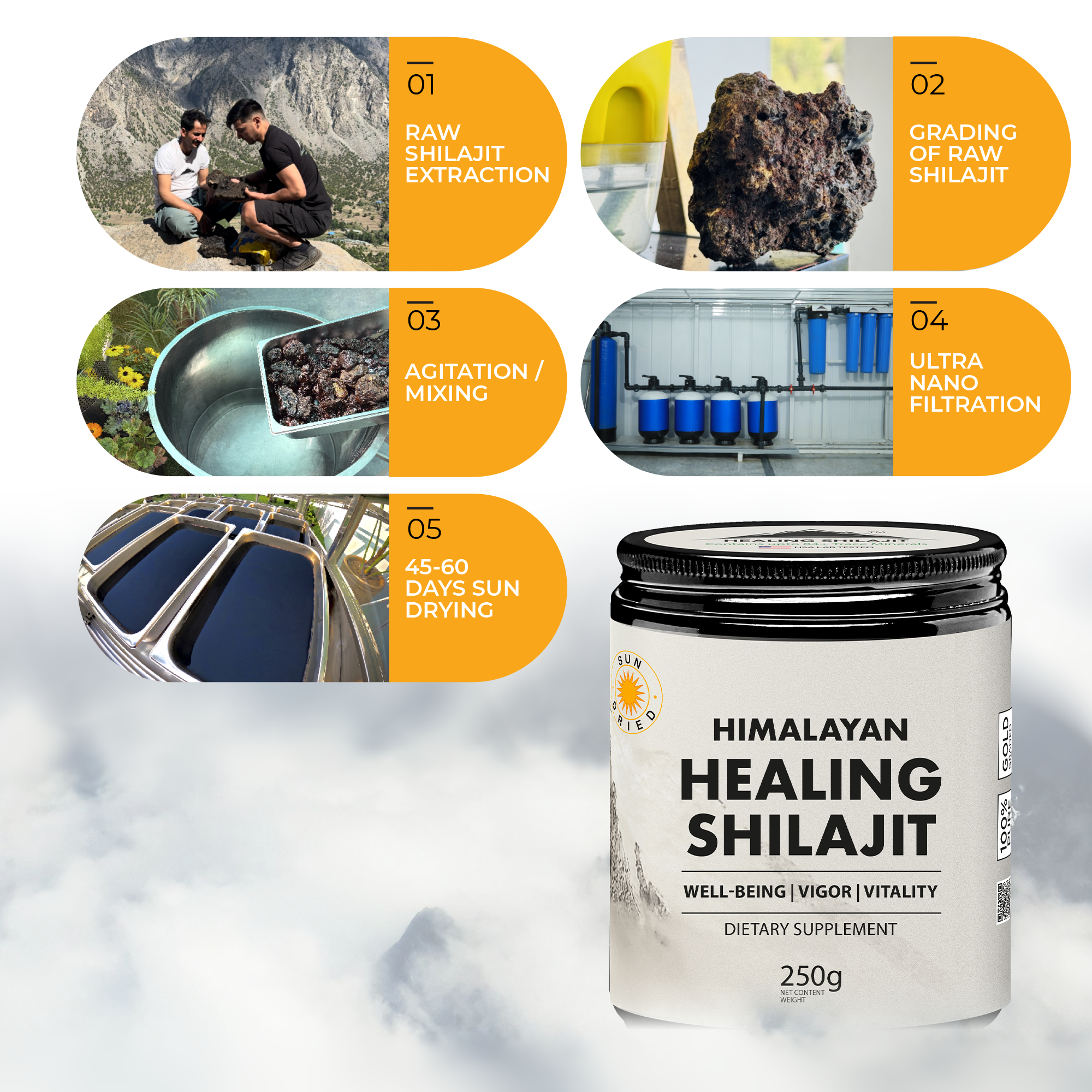 Healing Shilajit™ Gold Grade Resin 500g – Authentic Himalayan Shilajit Resin Healing Shilajit