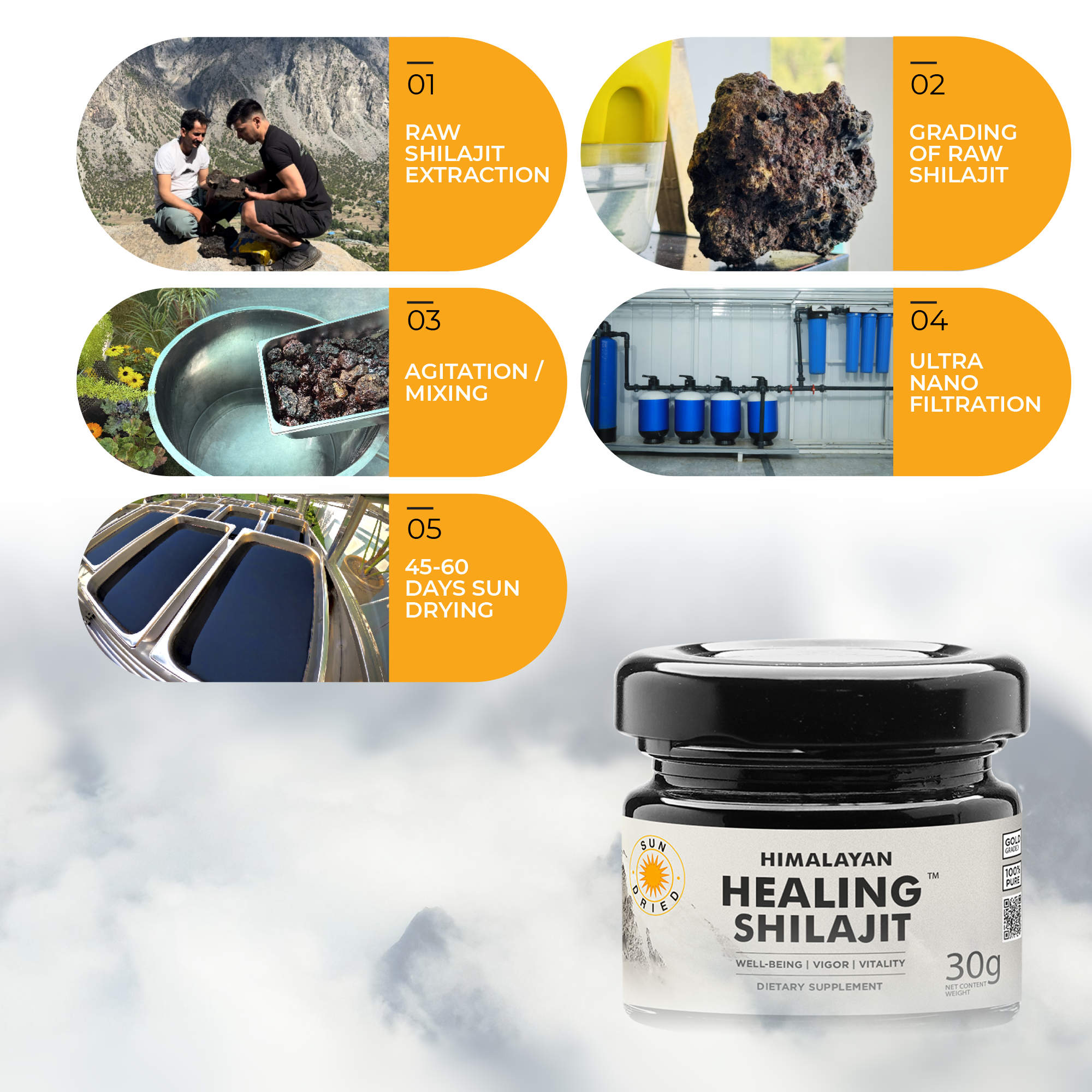 Healing Shilajit™ Gold Grade Resin 30g Authentic Himalayan Shilajit Resin Healing Shilajit