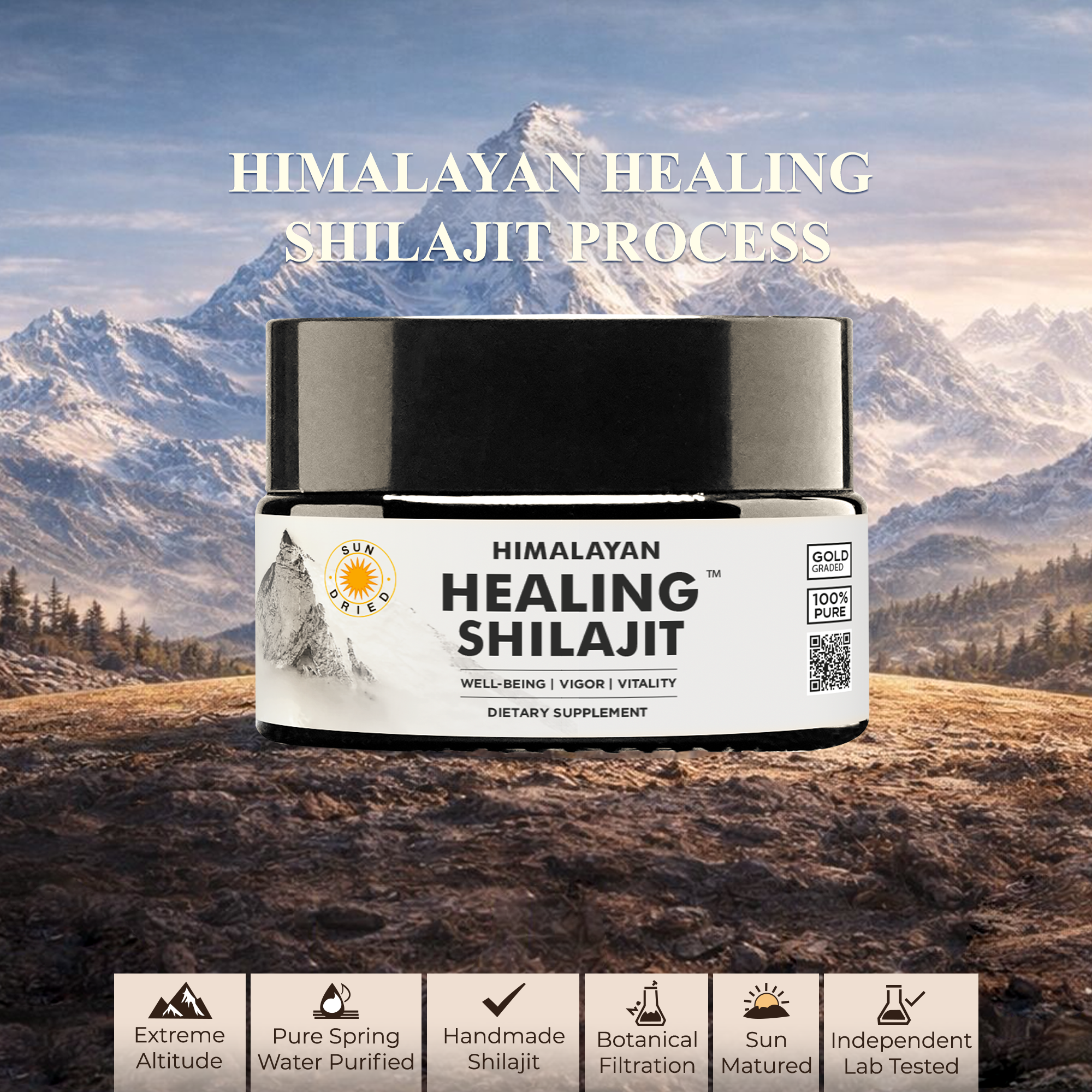 Healing Shilajit™ Gold Grade Resin 15g Authentic Himalayan Shilajit Resin