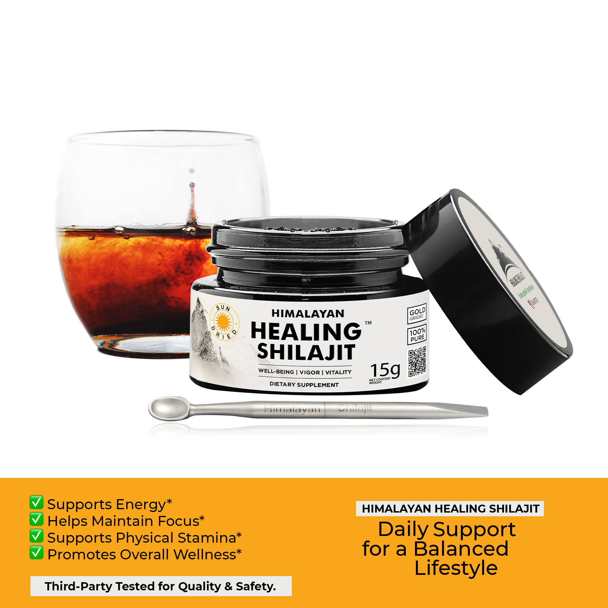 Healing Shilajit™ Gold Grade Resin 15g Authentic Himalayan Shilajit Resin