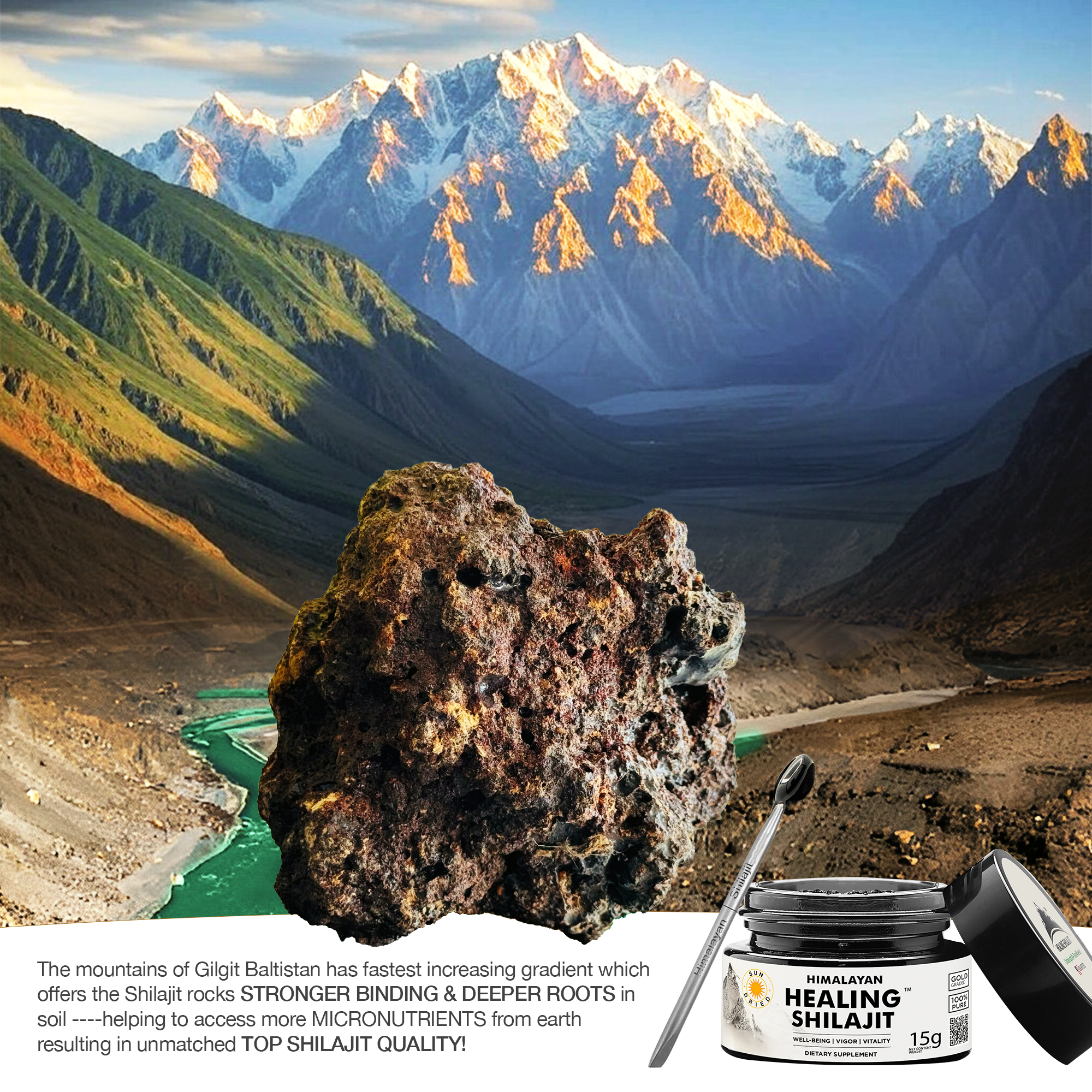 Healing Shilajit™ Gold Grade Resin 15g Authentic Himalayan Shilajit Resin