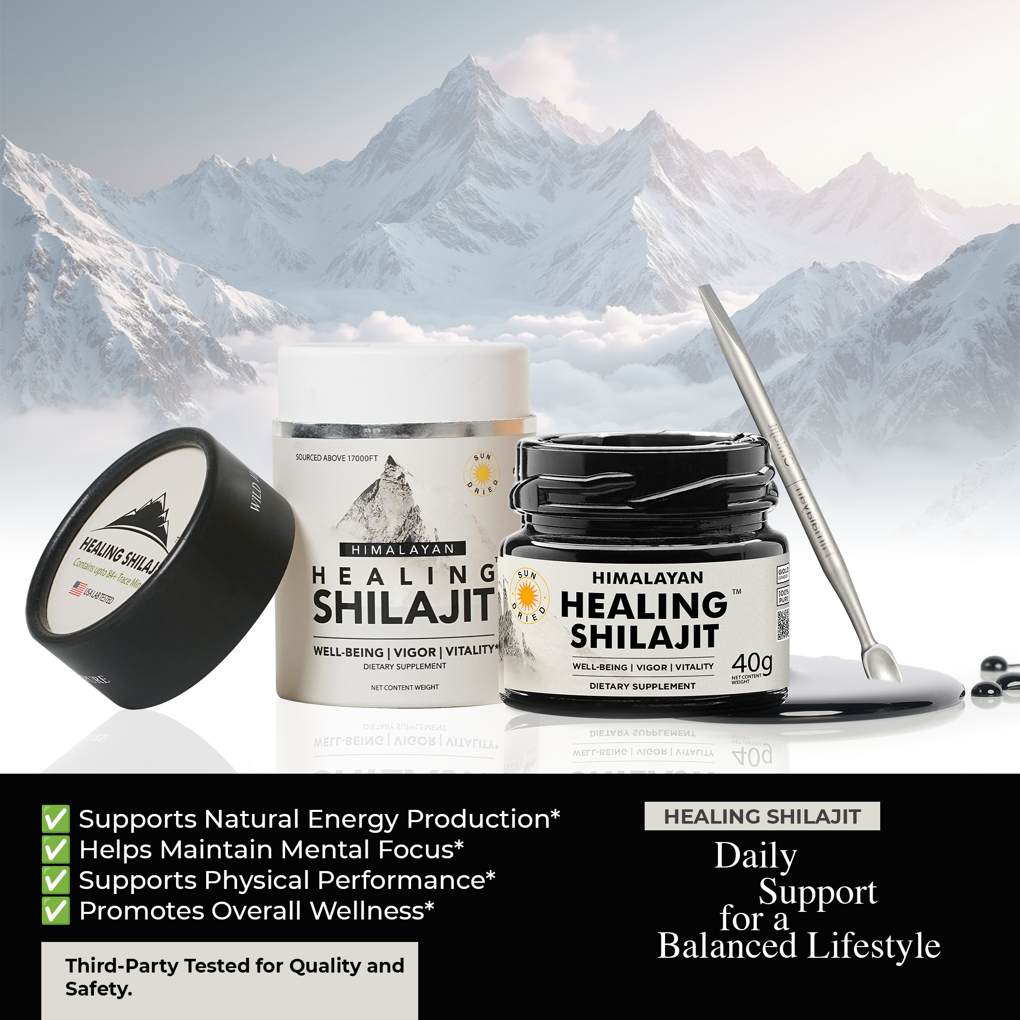 Healing Shilajit™ Gold Grade Resin 80g Authentic Himalayan Shilajit Resin