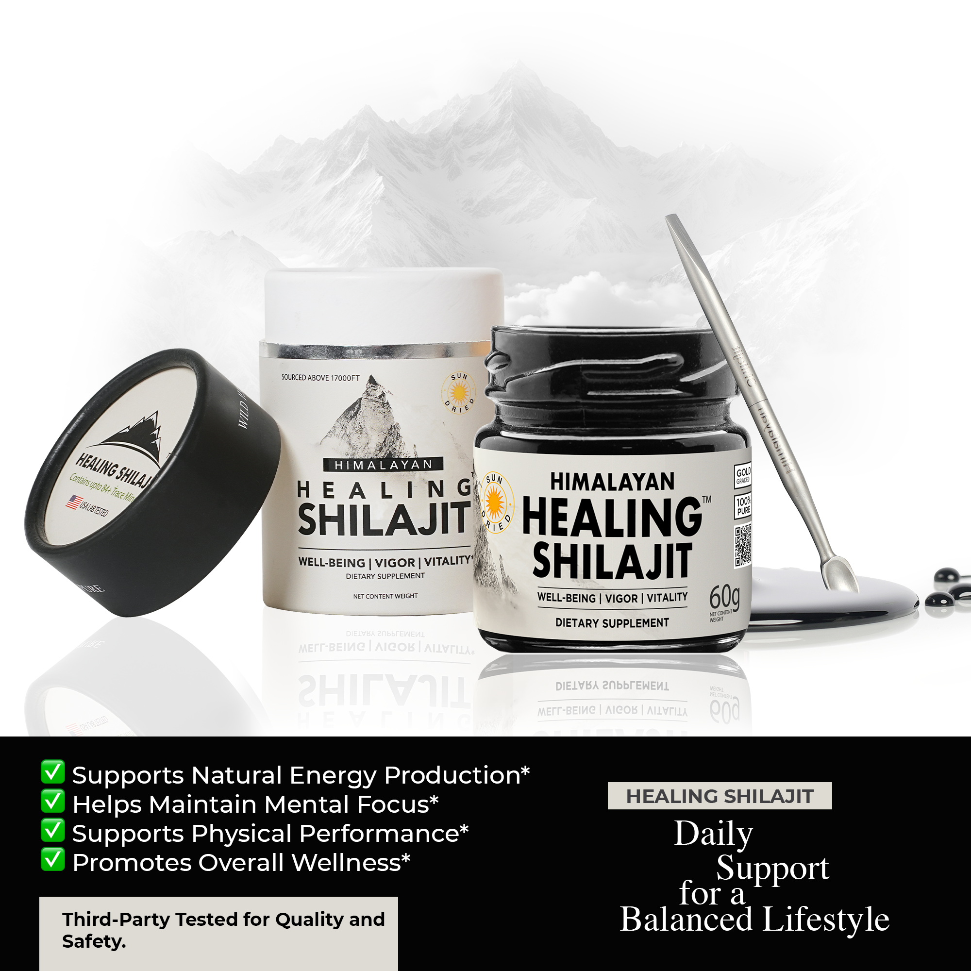 Healing Shilajit™ Gold Grade Resin 60g - Authentic Himalayan Shilajit Resin