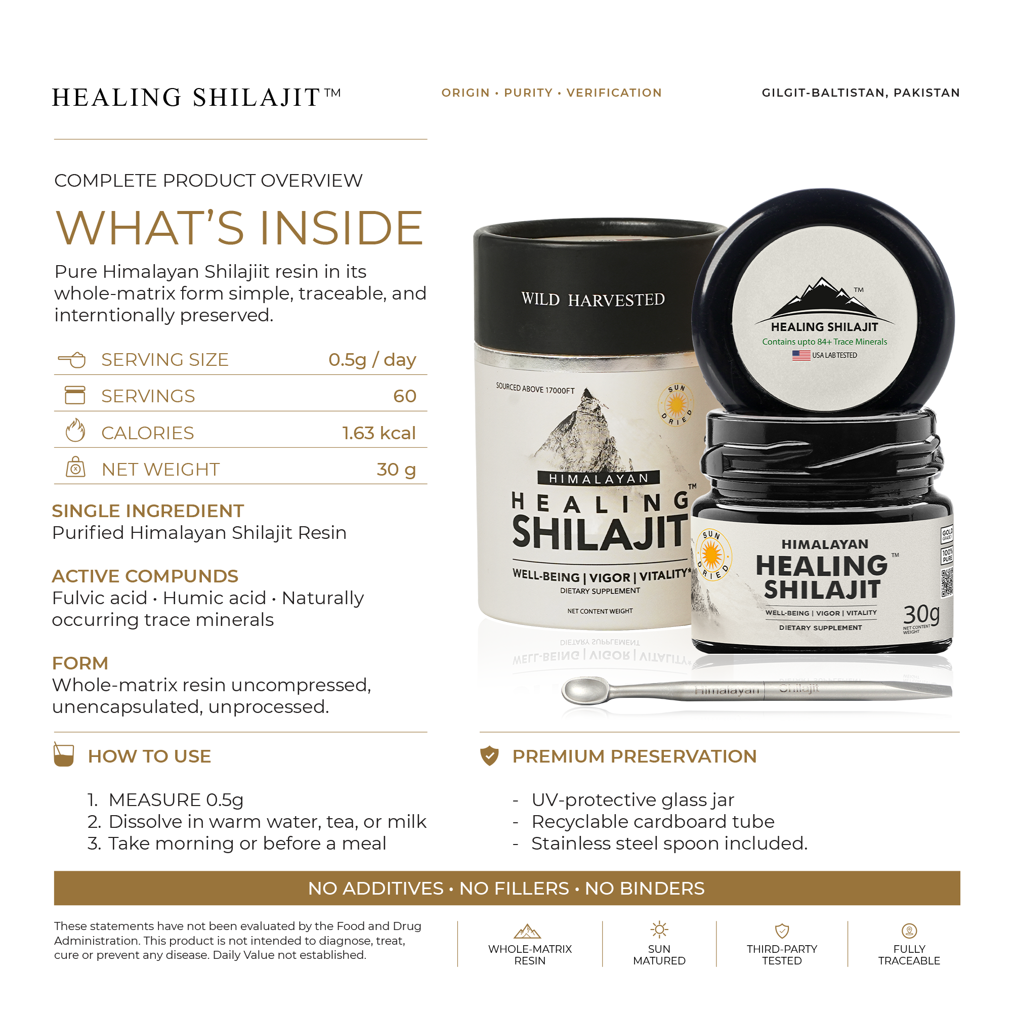 Healing Shilajit™ Gold Grade Resin 30g Authentic Himalayan Shilajit Resin
