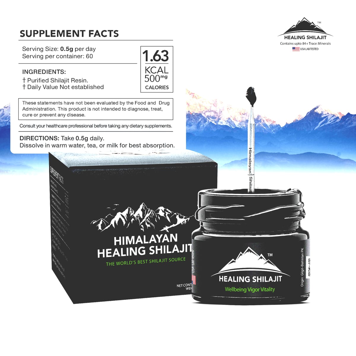 Shilajit Resin – 30g | 60 Servings | Natural Dietary Supplement